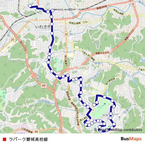 La Park Iwaki-Koko Line bus Line Map