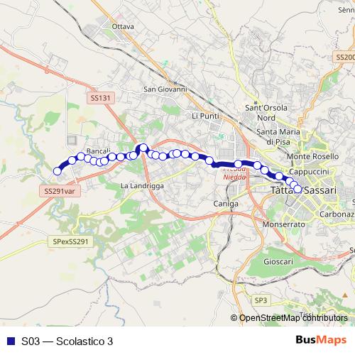S03 bus Line Map