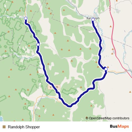 Randolph Shopper bus Line Map