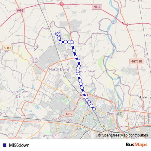 Ml96down bus Line Map