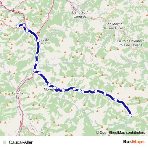 Caudal-Aller rail Line Map