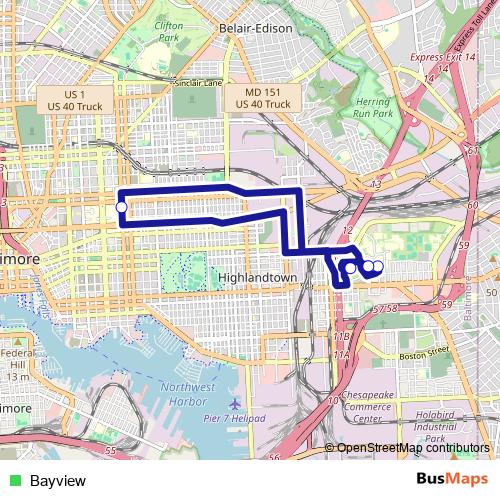 Bayview bus Line Map