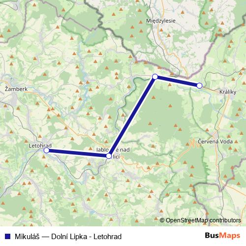 Mikuláš rail Line Map