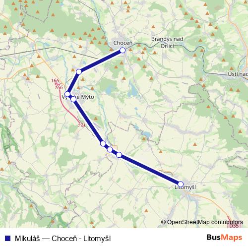 Mikuláš rail Line Map