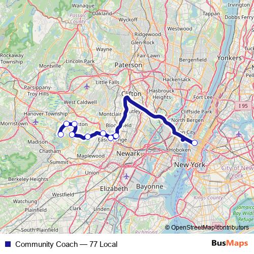 Community Coach bus Line Map
