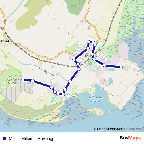 M1 bus Line Map