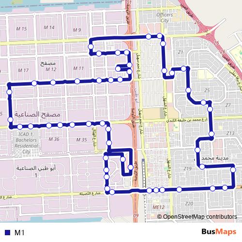 M1 bus Line Map