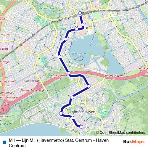 M1 bus Line Map