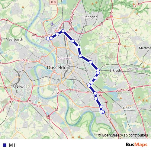 M1 bus Line Map