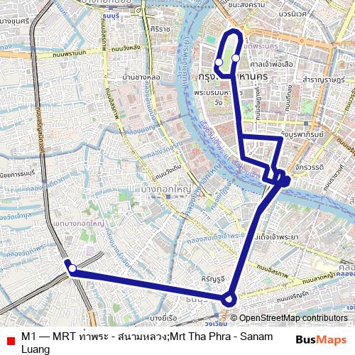 M1 bus Line Map