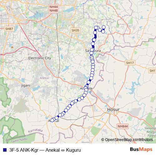 3F-5 ANK-Kgr bus Line Map