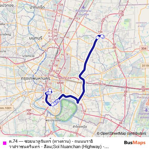 ต.74 bus Line Map