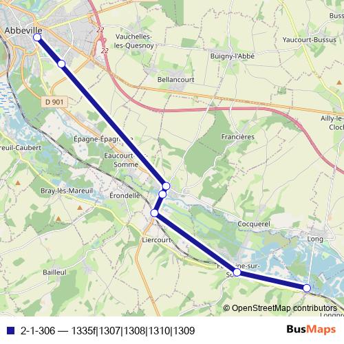 2-1-306 bus Line Map