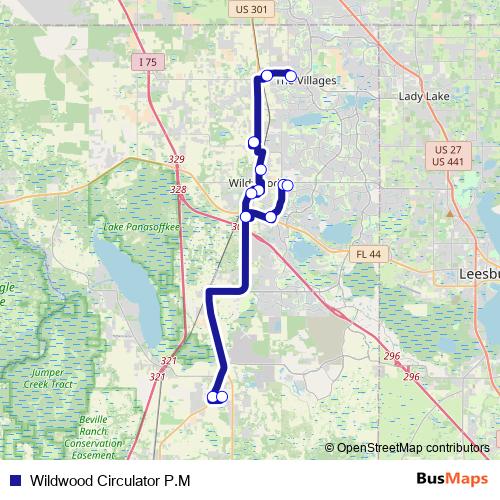 Wildwood Circulator P.M bus Line Map