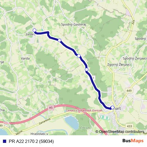 PR A22 2170 2 (59034) bus Line Map