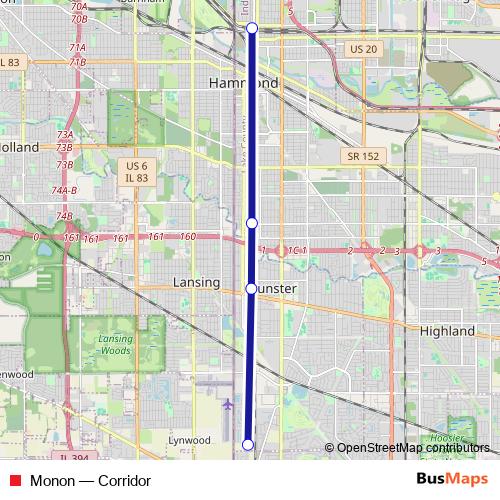 Monon rail Line Map