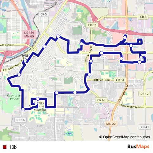 10b bus Line Map