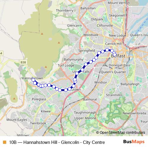 10B bus Line Map