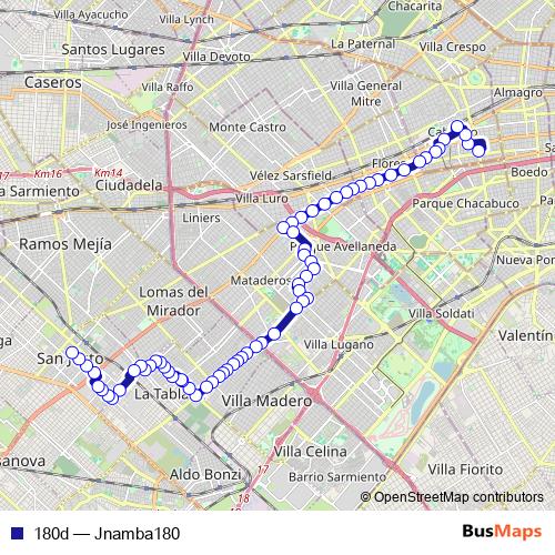 180d bus Line Map