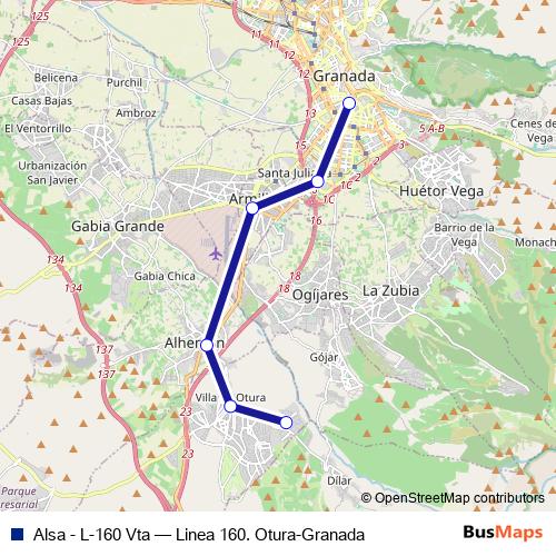 Alsa - L-160 Vta bus Line Map