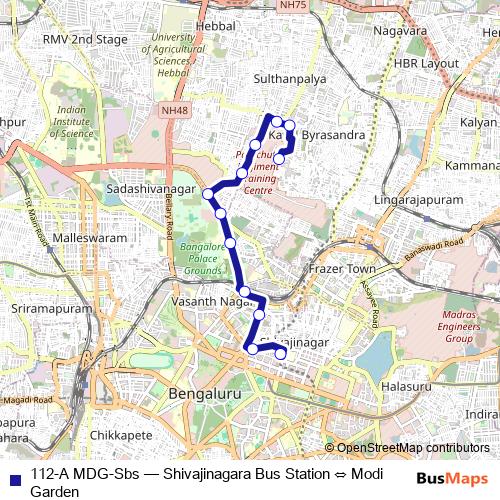 112-A MDG-Sbs bus Line Map