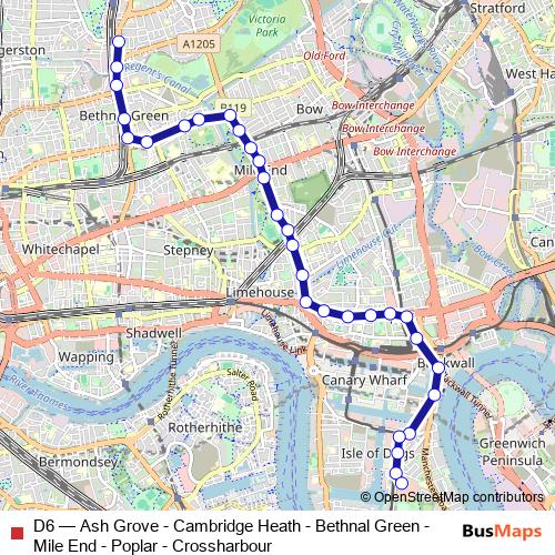 D6 bus Line Map