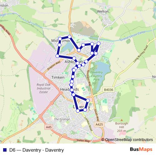 D6 bus Line Map