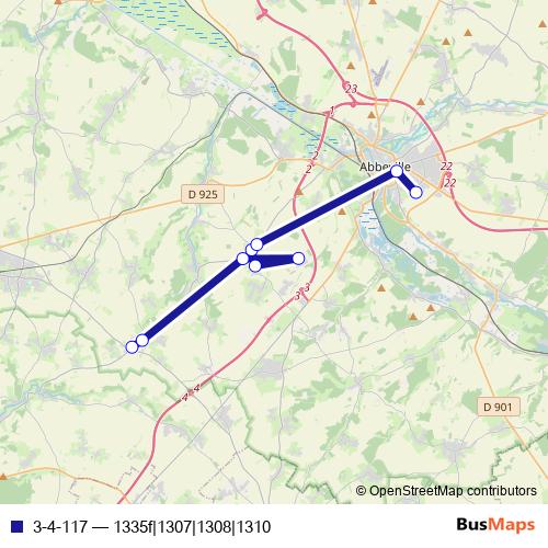 3-4-117 bus Line Map