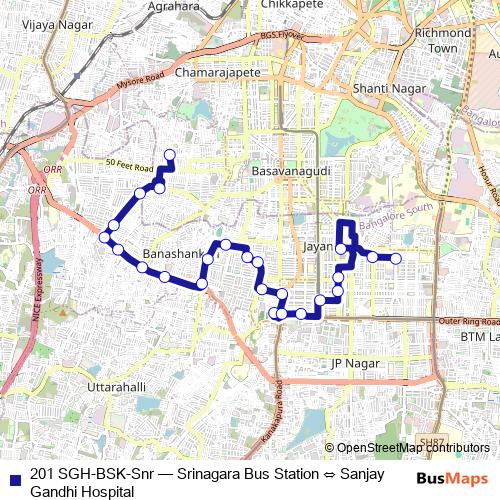 201 SGH-BSK-Snr bus Line Map