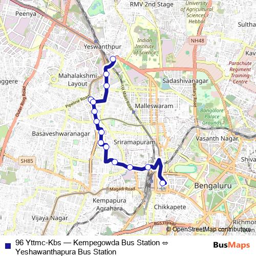 96 Yttmc-Kbs bus Line Map