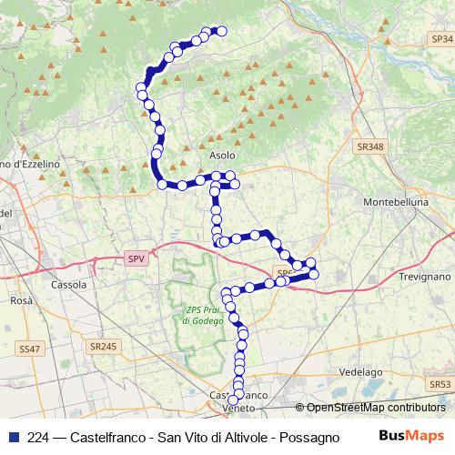 224 bus Line Map