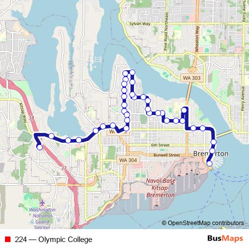 224 bus Line Map