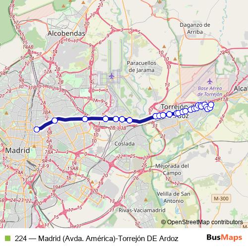 224 bus Line Map