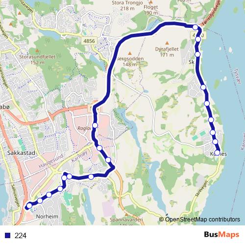 224 bus Line Map