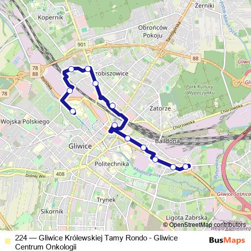 224 bus Line Map
