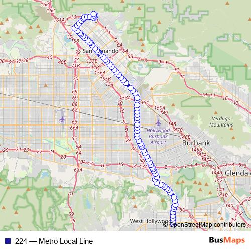 224 bus Line Map