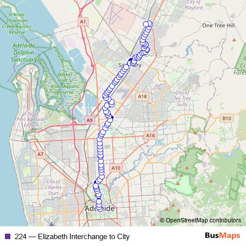 224 bus Line Map