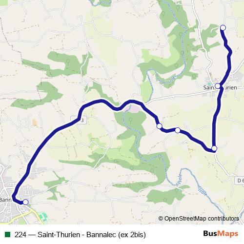 224 bus Line Map