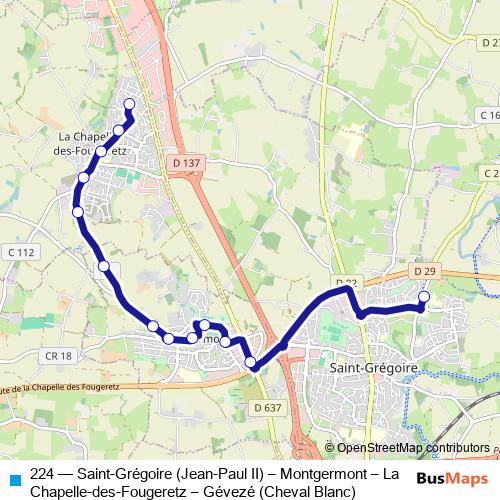 224 bus Line Map