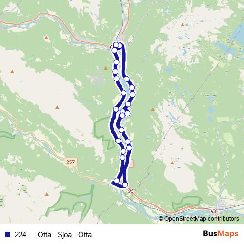 224 bus Line Map