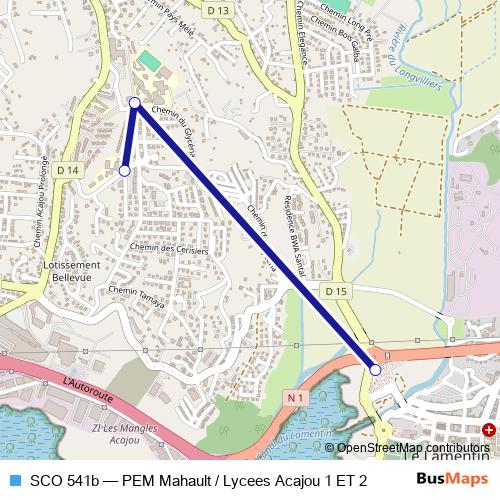 SCO 541b bus Line Map