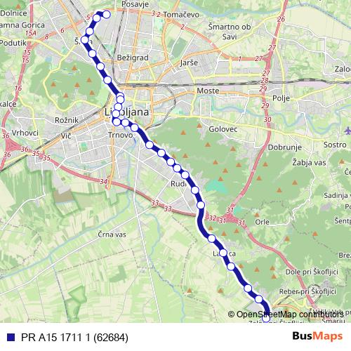 PR A15 1711 1 (62684) bus Line Map