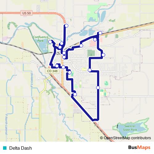 Delta Dash bus Line Map