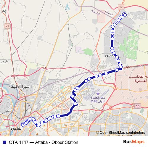 CTA 1147 bus Line Map