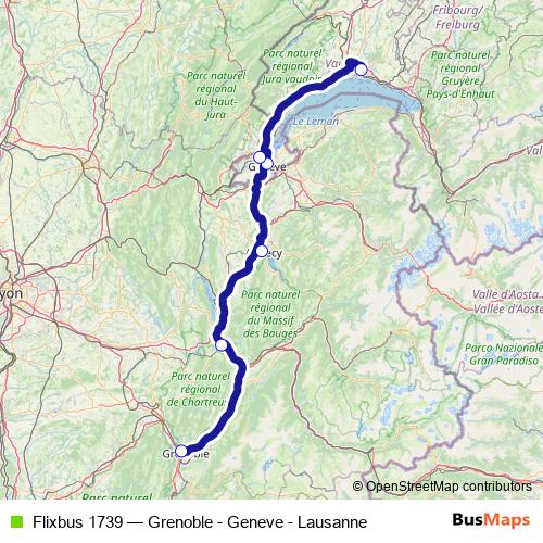 Flixbus 1739 bus Line Map