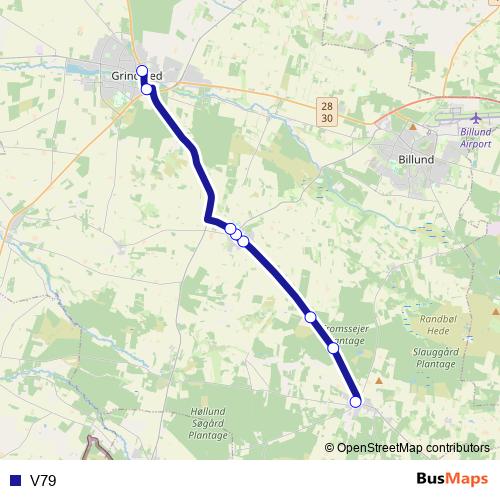 V79 bus Line Map