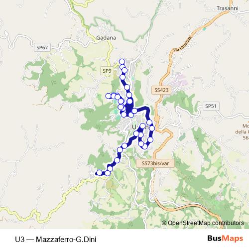 U3 bus Line Map