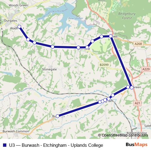U3 bus Line Map