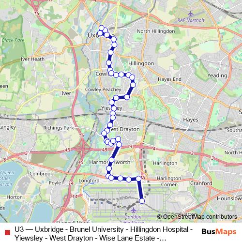 U3 bus Line Map