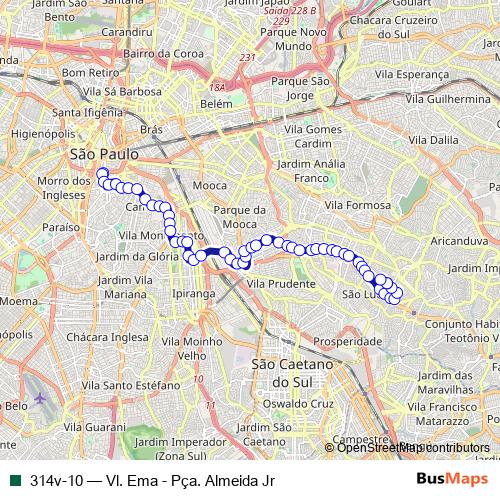 314v-10 bus Line Map